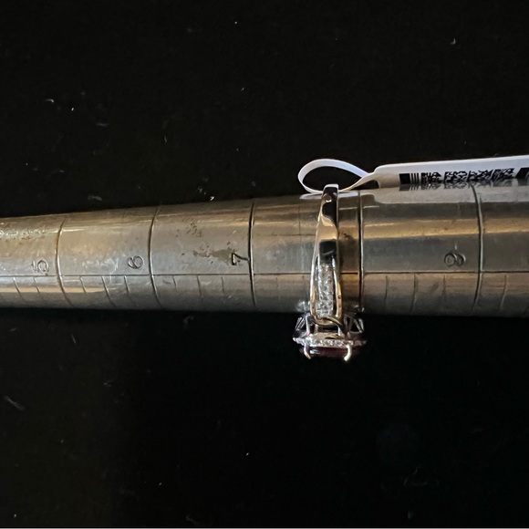 Hessonite Garnet 2.20CT With White Zircon  Silver ring 8 - Picture 3 of 9